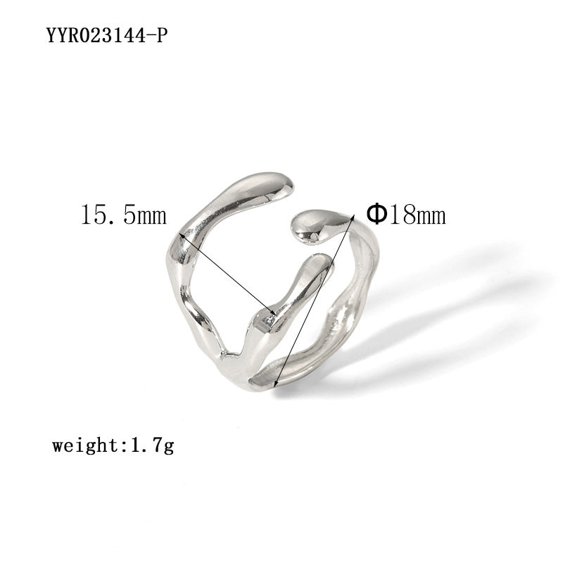 Steel Female Personalized Minority Open Titanium Gold Does Rings