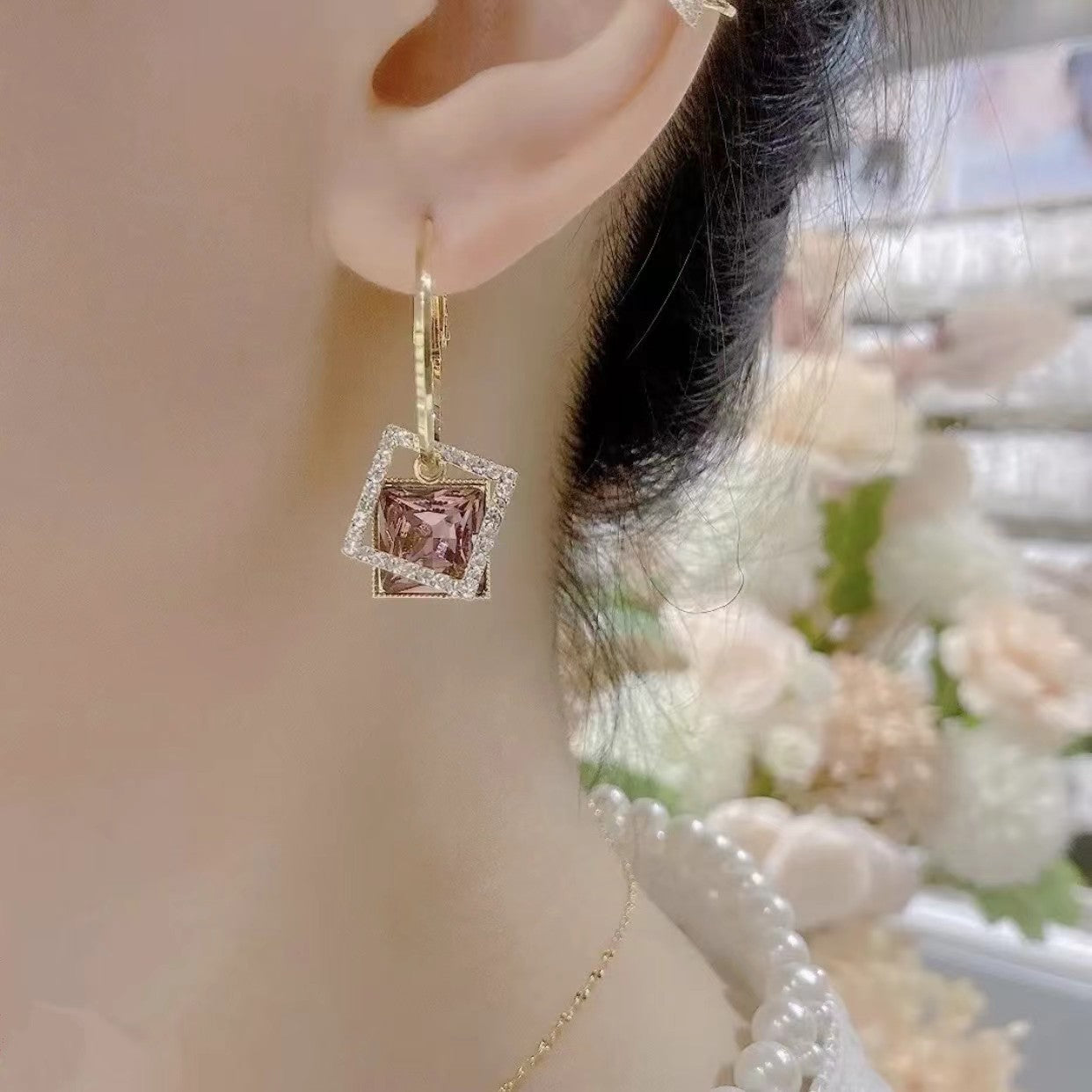 Sense Ear Geometric Crystal Trendy Temperament Wild Rings