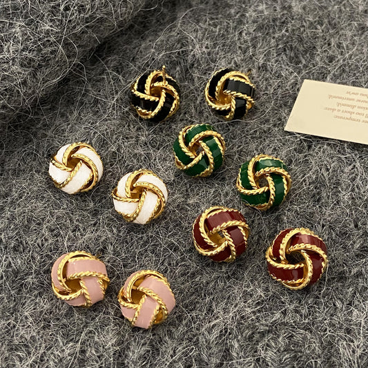 French Retro Truelove Knot Light Luxury High Sense Design Earrings