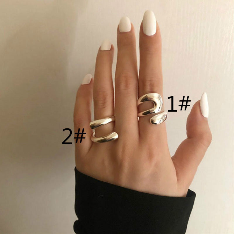 Open Female Retro Exaggerated Style Personalized Hip Rings