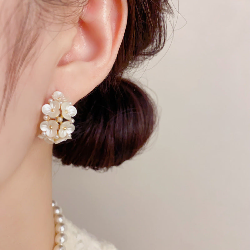 Spring Stylish Sweet Petals Shaped Ear Special Interest Light Luxury Rings