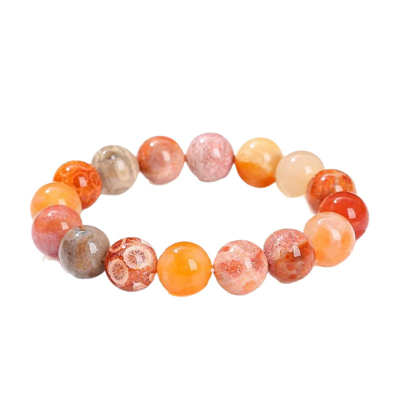 Color Coral Jade Round Beads Clay Slate Bracelets