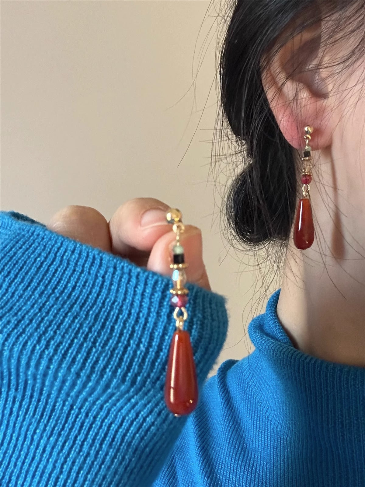 Women's Niche Water Drop Ear Chinese Style Classical Earrings