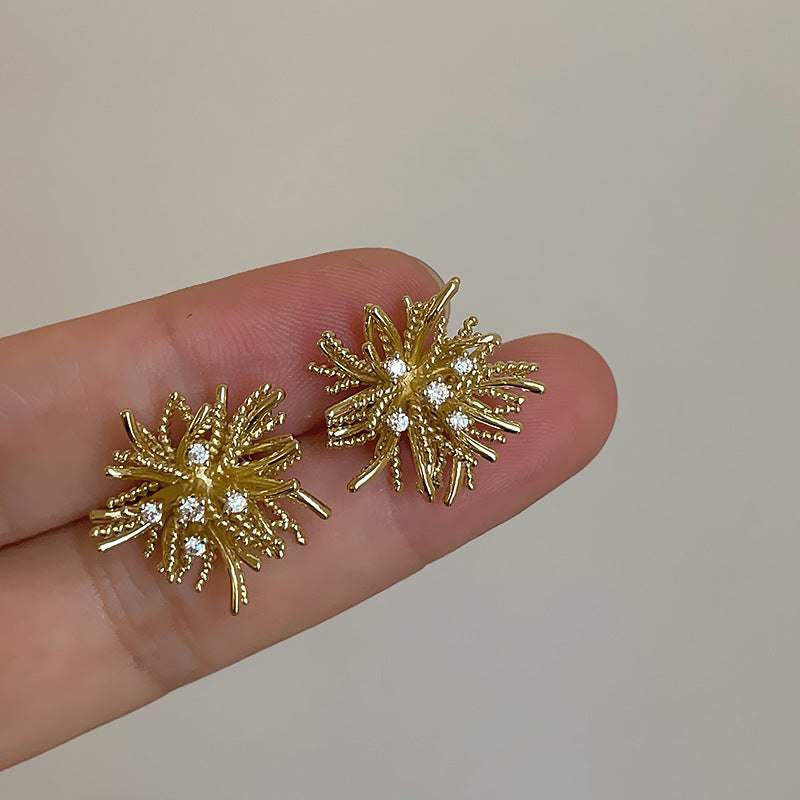 Women's Zircon Metal Dandelion For Niche Exquisite Earrings