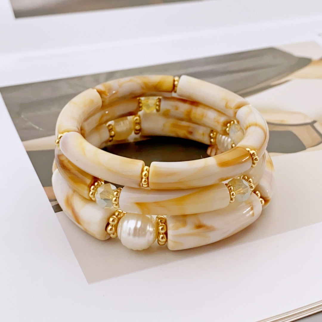 Fashion Simple Acrylic Beaded Ladies Elbow Bracelets