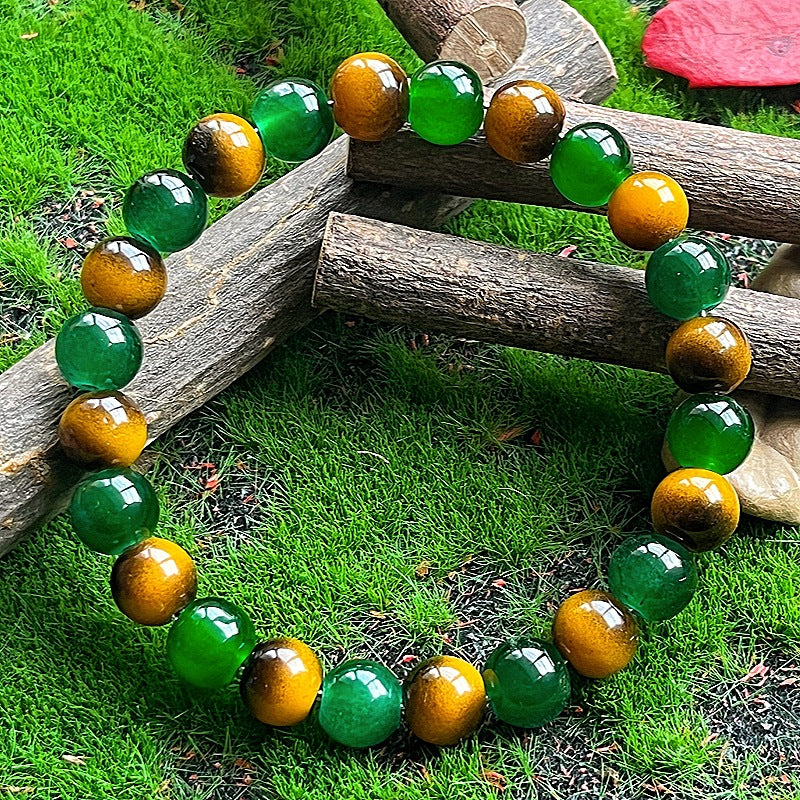 Xi Colored Glaze Glass Tigereye High-grade Bracelets