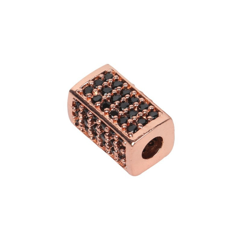 Zircon Rectangular Column Spacer Beads Brass Bracelet