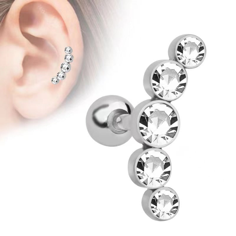 Stainless Steel Czech Ear Bone Fashion Stud Earrings