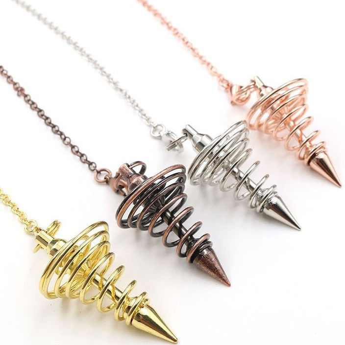 Copper Metal Spiral Cone Spirit Pendulum Pendants