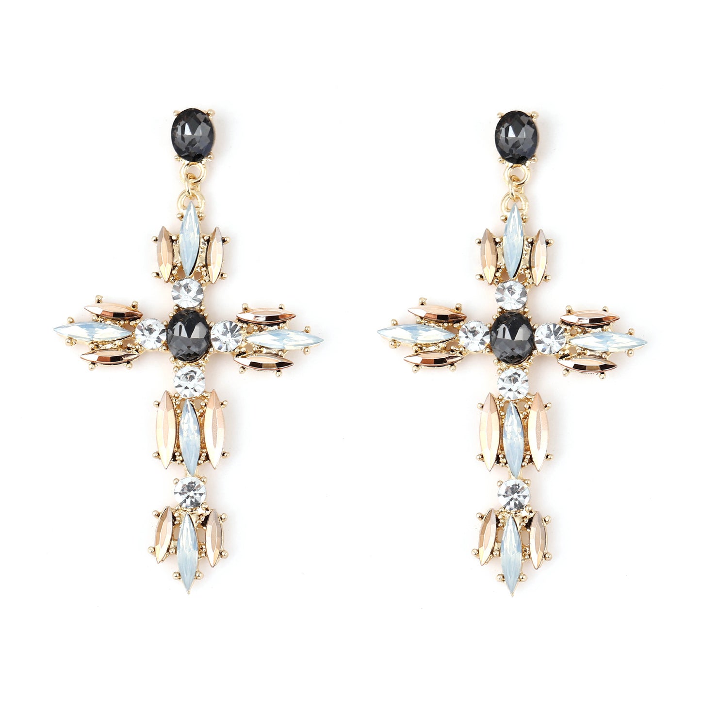 Creative Fashion Exaggerated Temperamental Geometric Cross Rings