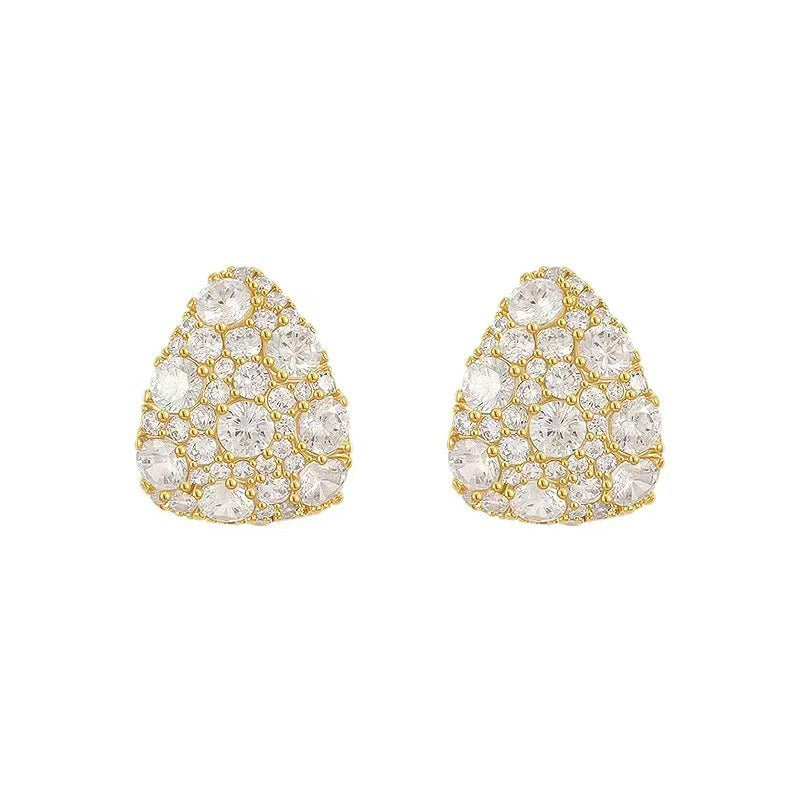 Super Flash Rhinestone Water Drop Ear High-grade Affordable Luxury Fashion Earrings