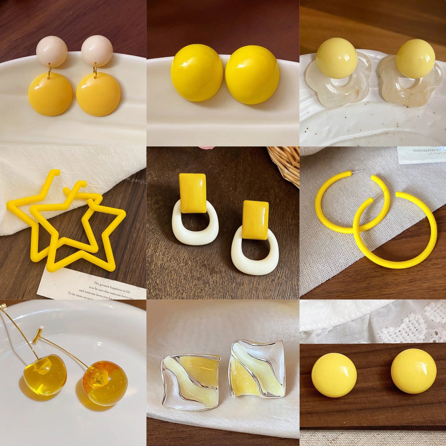 Note Sier Needle Acrylic Stars Summer Earrings