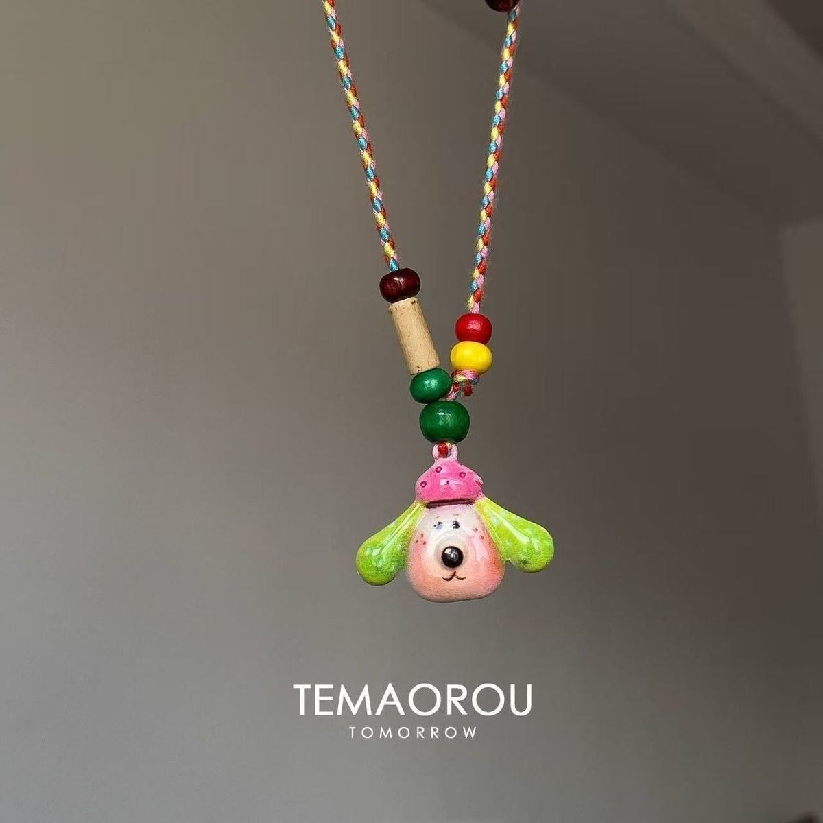 Ceramic Apple Braid Rope Beaded Female Niche Necklaces