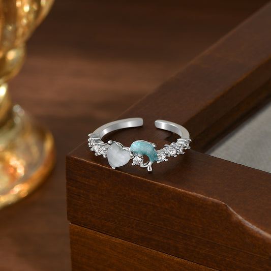 Inlaid Zircon Open-end Personality Female Niche Rings