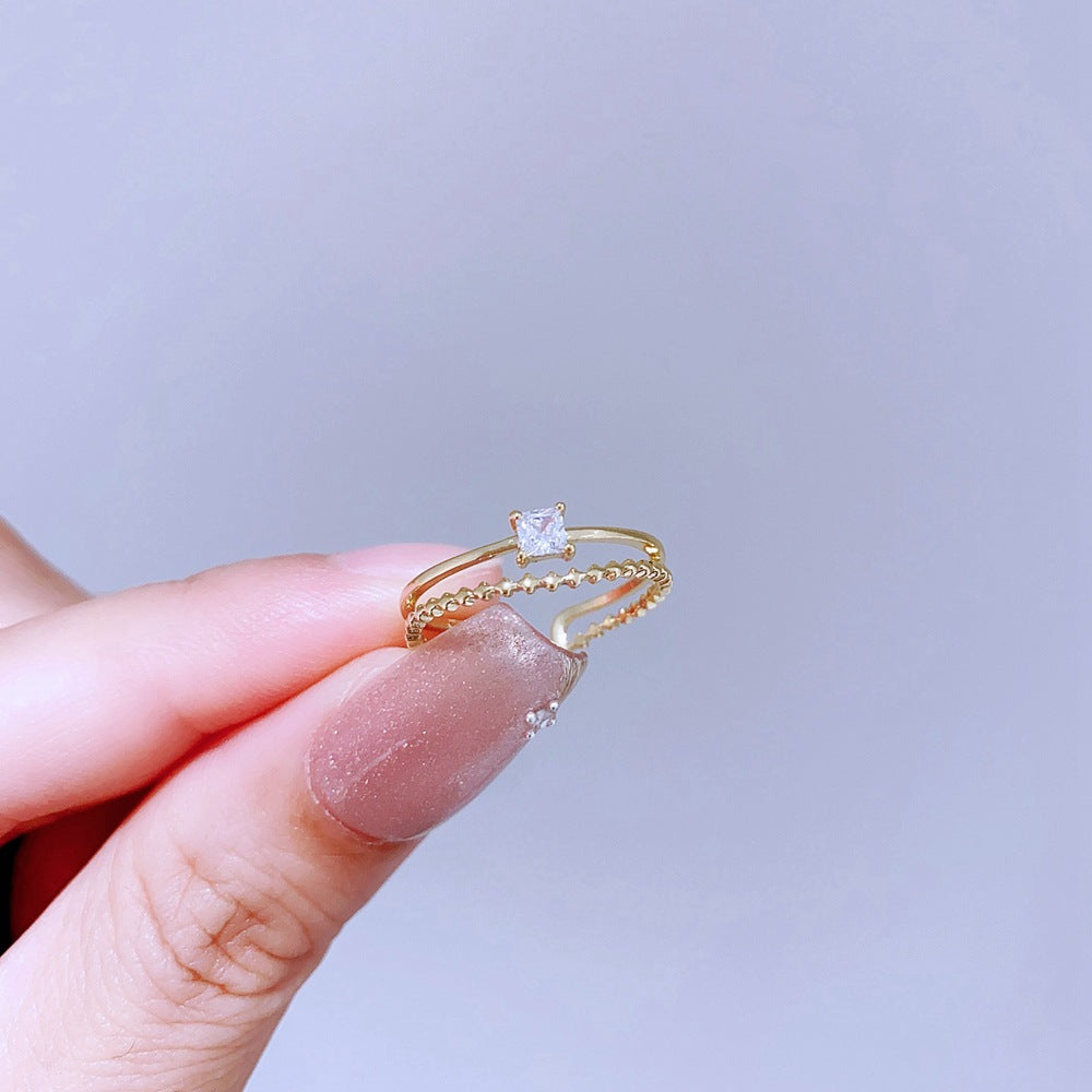 Light Luxury Minority Design Colorful Gemstone Rings