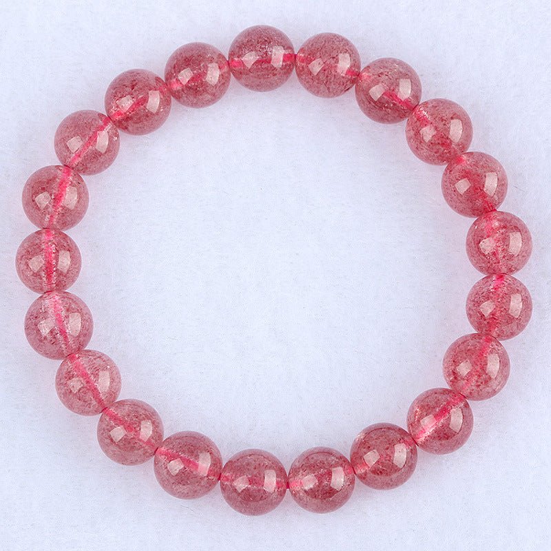 Natural Strawberry Quartz Crystal Ornament Iced Bracelets