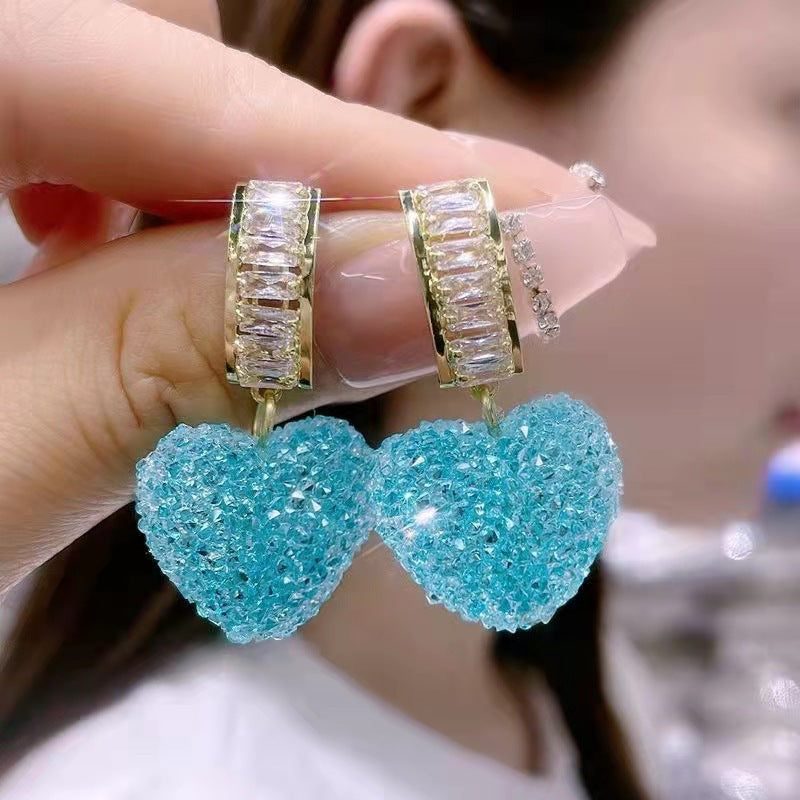 Full Of Peach Heart Trendy Elegant High-grade Cute Earrings
