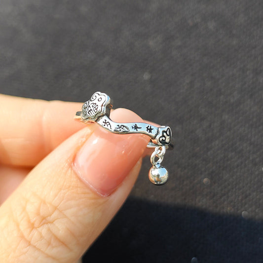 Women's All Year Round Jade Retro Elegant Golden Ring