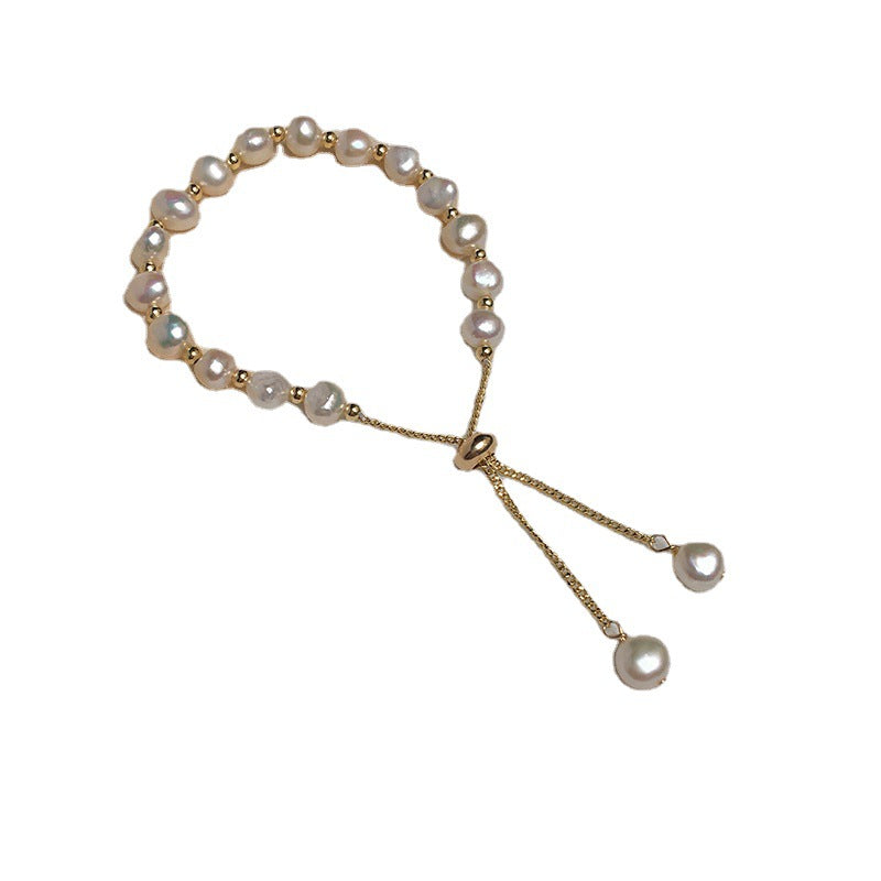 Natural Freshwater Baroque Shaped Pearl Pull Bracelets