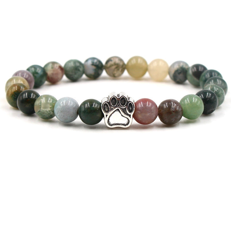 Holiday Gift Beaded Adjustable Foot Volcanic Rock Obsidian Turquoise Dog's Bracelets