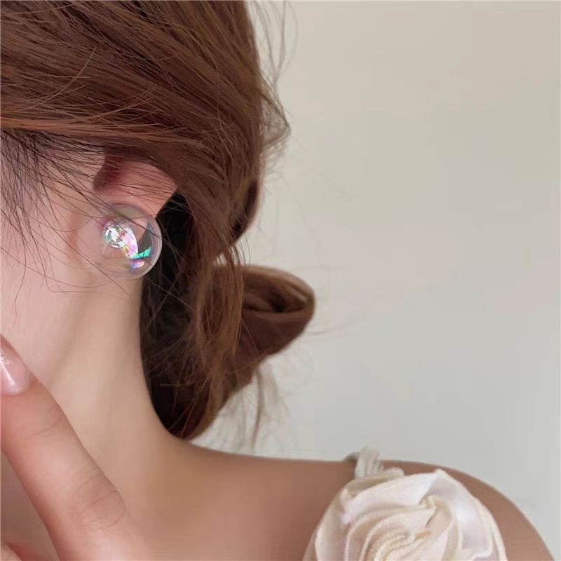 Needle Korean Style Dazzling White Mermaid Pearl Special Interest Light Earrings