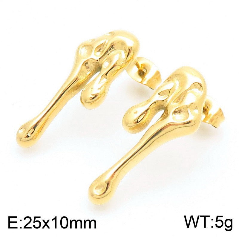 Women's Irregular Simple Cool Hollow Water Drops Symmetrical For Personality Earrings