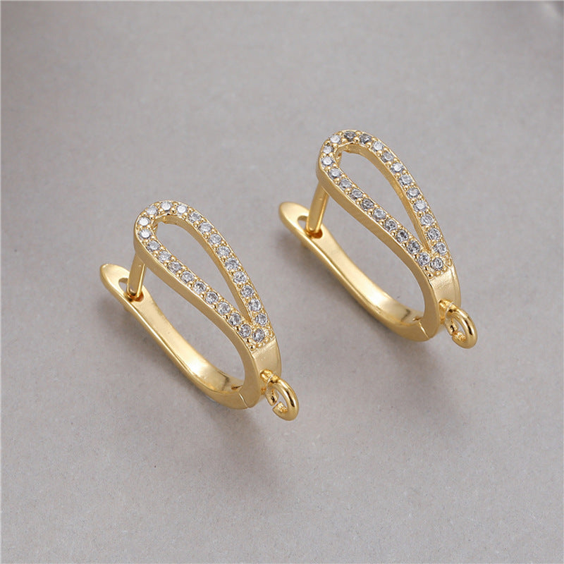 Unique U-shaped Zircon Fashion Minimalism Material Ear Buckle