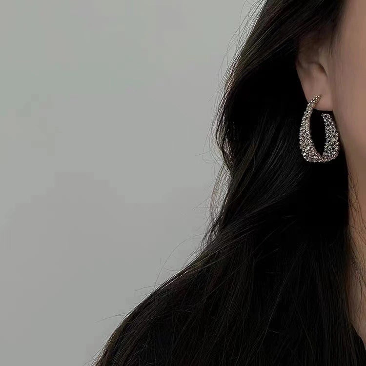 Sense Suitable For Round Face Temperament Exaggerated Retro Earrings