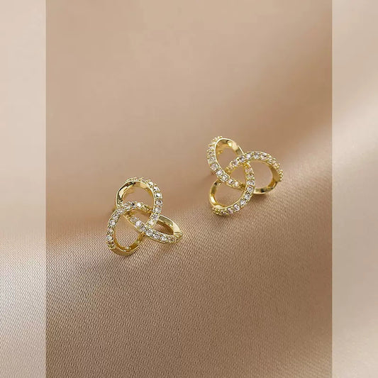 Women's High-grade Diamond Sier Needle Ear Simple Compact Delicate Stud Earrings