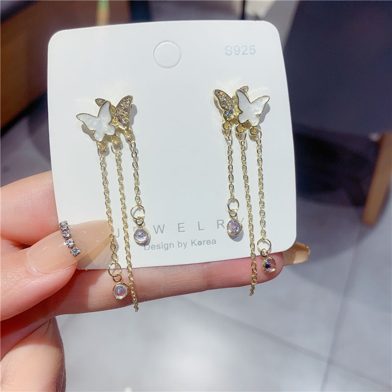 Women's Light Luxury Minority Long Tassel Butterfly For Graceful Earrings