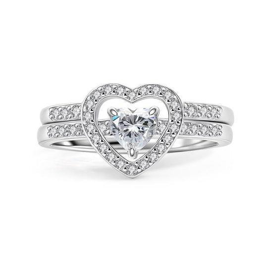 Heart-shaped Copper Plated Gold Zircon Eight Hearts Arrows Personality Creative Rings