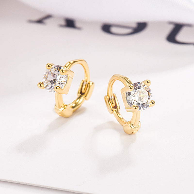 Women's Small Simple Zircon For Niche Design Summer Bone Temperament Earrings