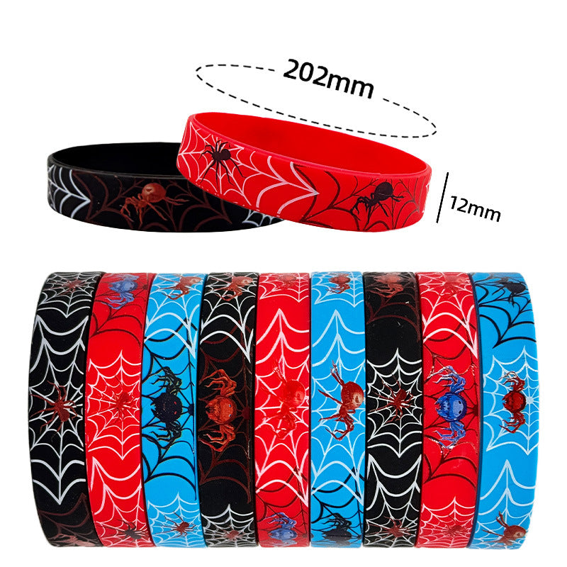 Spider Silicone Holiday Party Web Theme Wrist Strap Bracelet