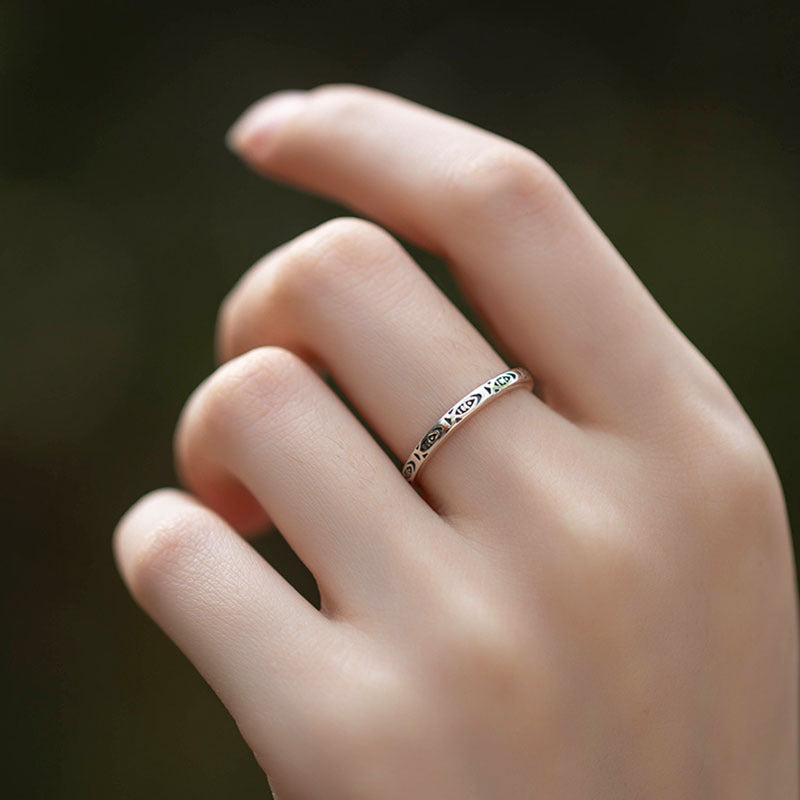 Landed Lucky Female Niche Retro Adjustable Open Live Ring