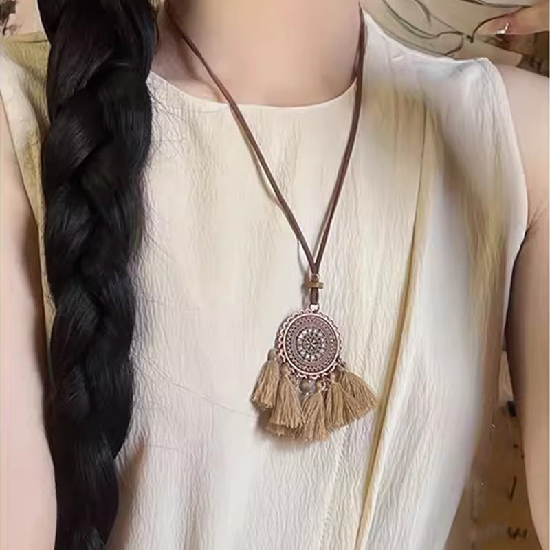 Brown Vintage Tassel Hippie National Style Necklaces