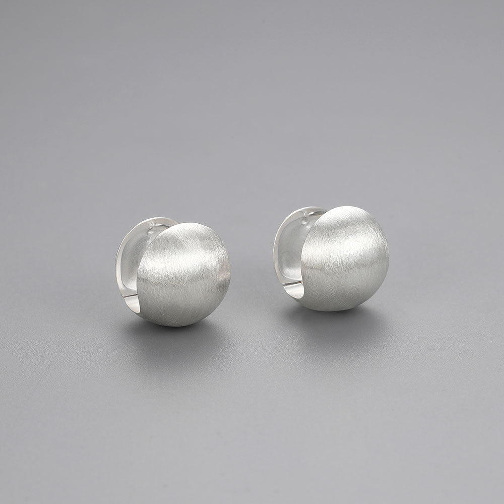 Women's Simple Brushed Ball Ear Clip High-grade Earrings