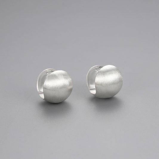 Women's Simple Brushed Ball Ear Clip High-grade Earrings