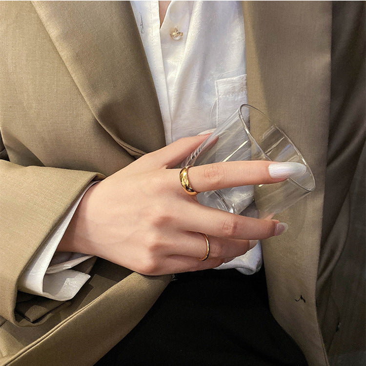 Gold-plated Joint Thin Female Simple Stacked With Index Finger Pinky Ring