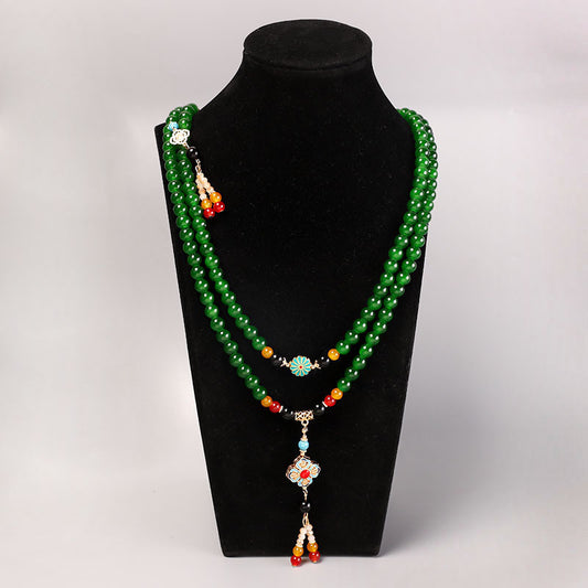 Imitation Emerald Green High-grade Chinese Skirt Wear Match Daily Travel Necklaces