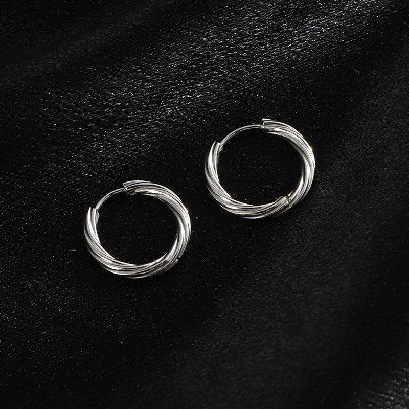 Clip Fashion Popular Knock Pattern Titanium Steel Ear Buckle