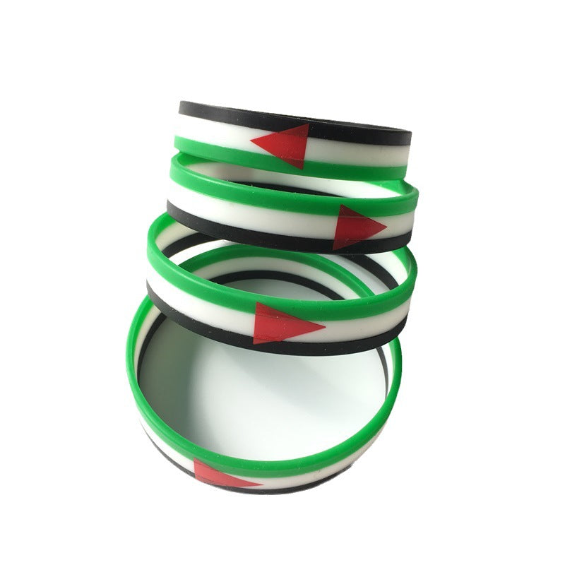 Syrian Green Layered Hand Personality Rubber Wrist Bracelet