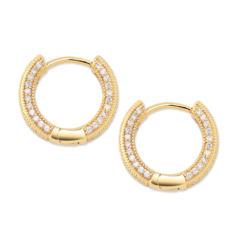 Women's & Men's Hoop Full Zircon And Hip Hop Earrings