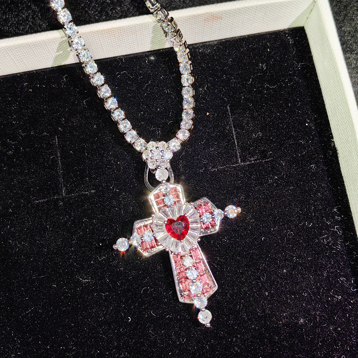 Love Gem Cross Light Luxury Micro Pendants