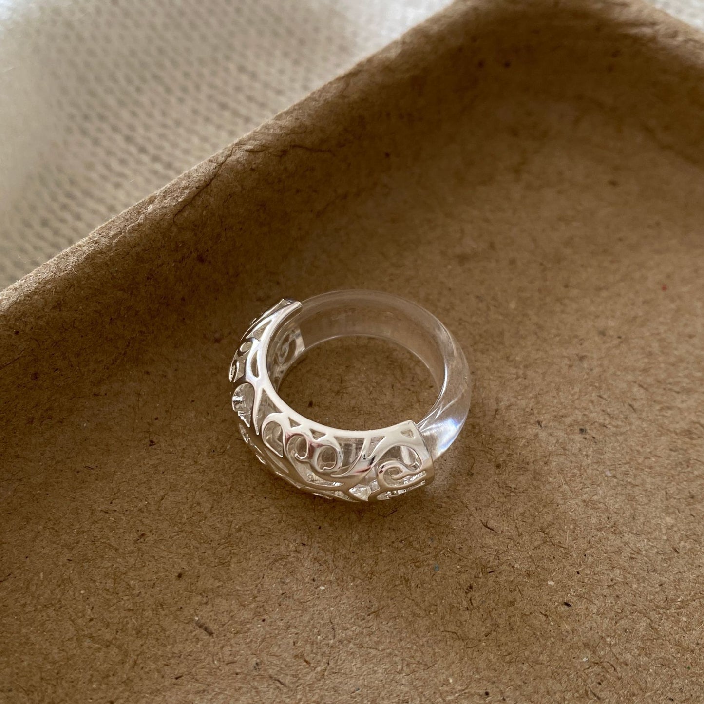 Women's Style Twin Geometric Zircon Metal Niche High-grade Versatile Shank Index Rings