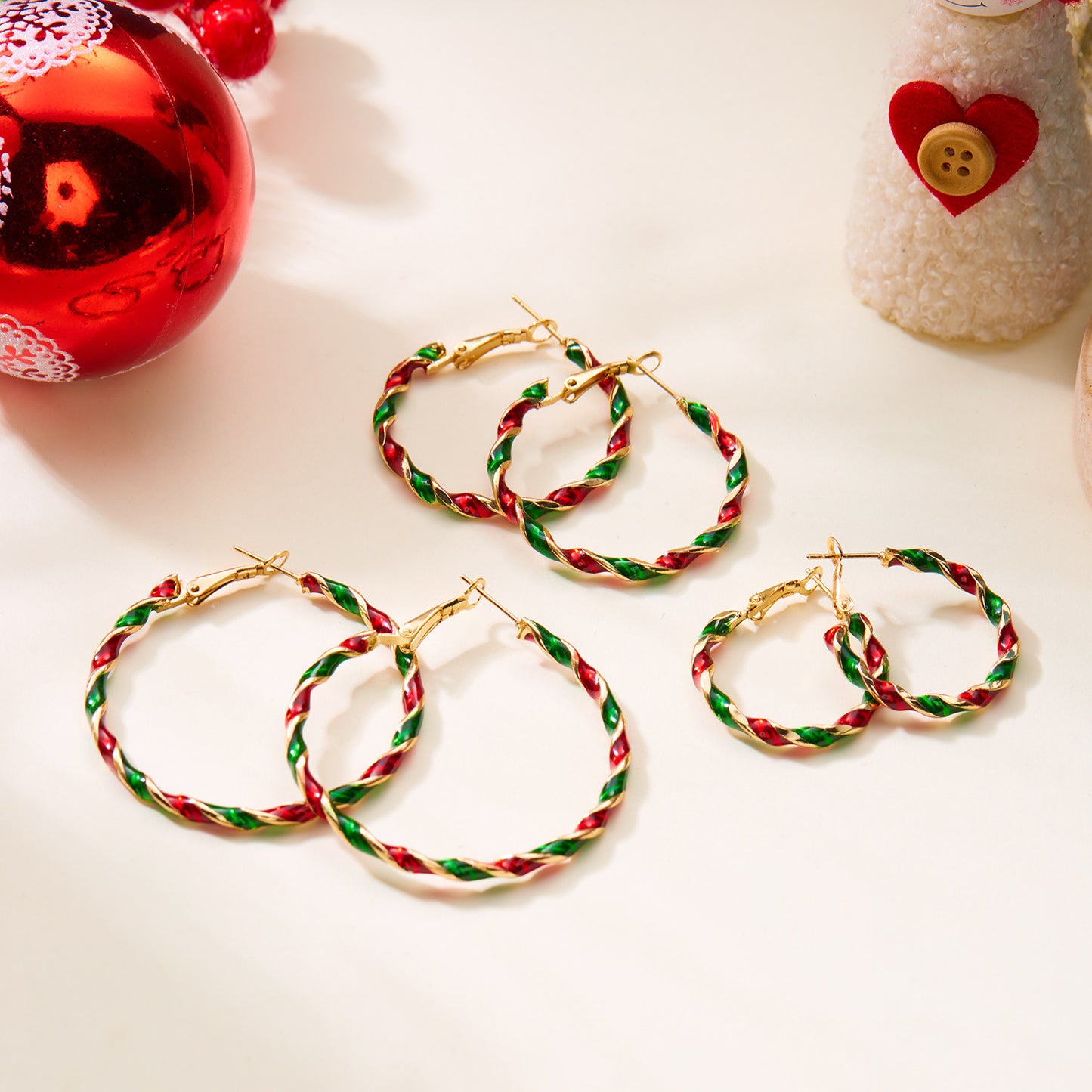 Women's Christmas Ear Versatile Personalized Color Spiral Earrings