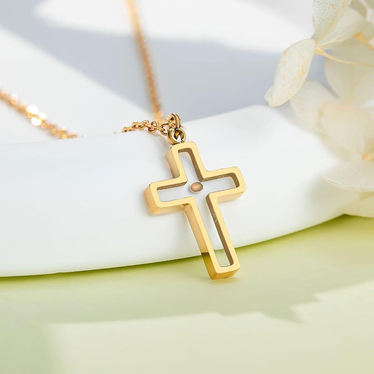 Fashion Cabbage Seed Oval Stainless Steel Necklaces