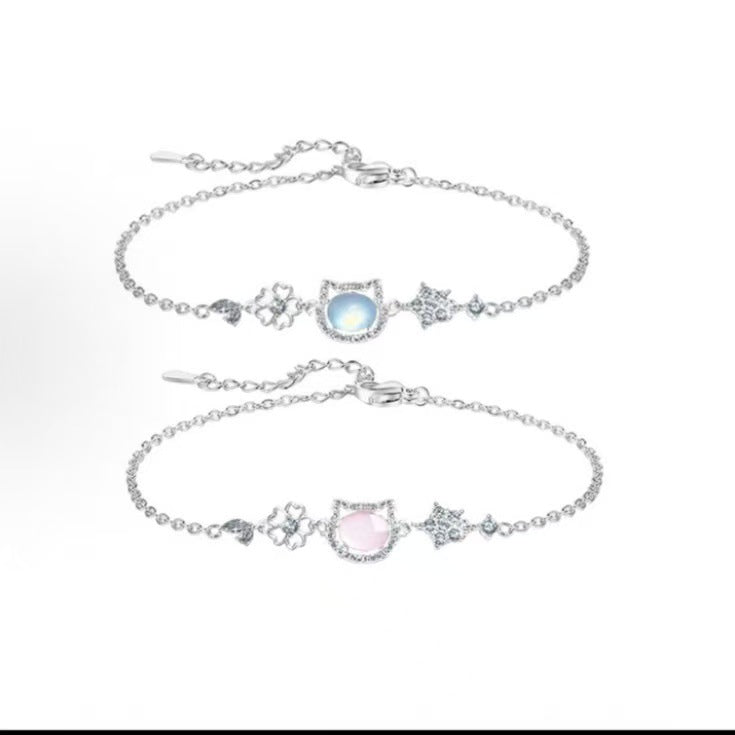 Sweet Zircon Resin Kitten Fashion Light Luxury High Sense Design Bracelet