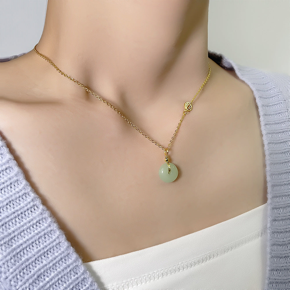 Clavicle Chain Exquisite Retro National Trend Blessing Card Safe Joy Necklaces