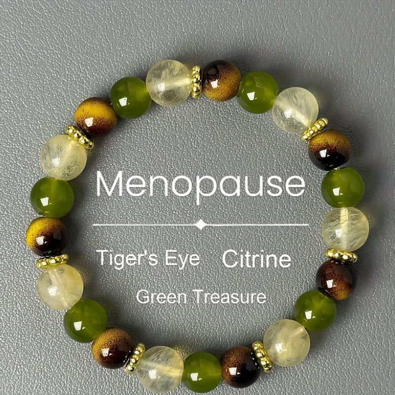 Women's & Men's Natural Tiger Eye White Crystal Prehnite Bracelets