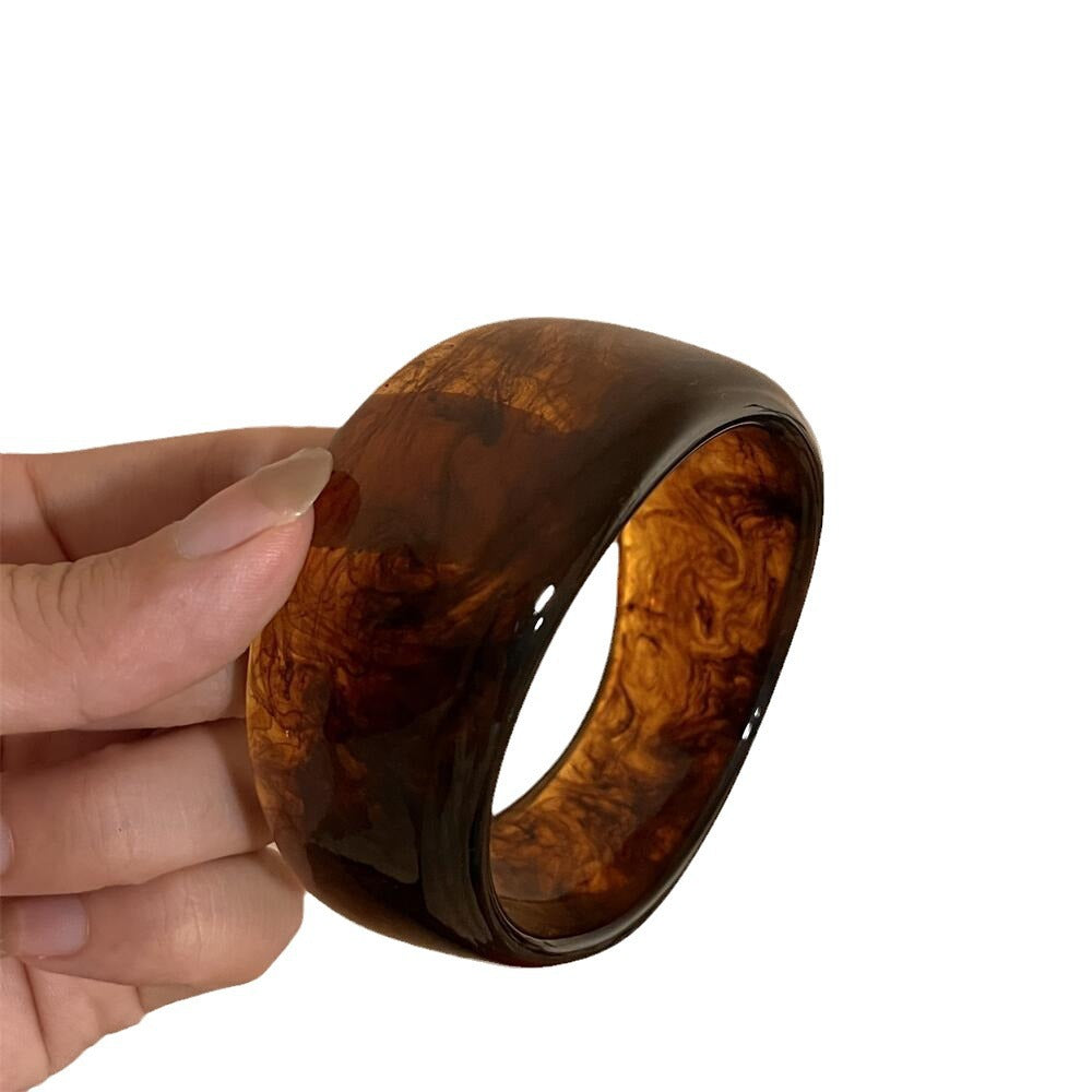 Retro Resin Irregular Texture Niche Personality Exaggerated Twin Bracelets